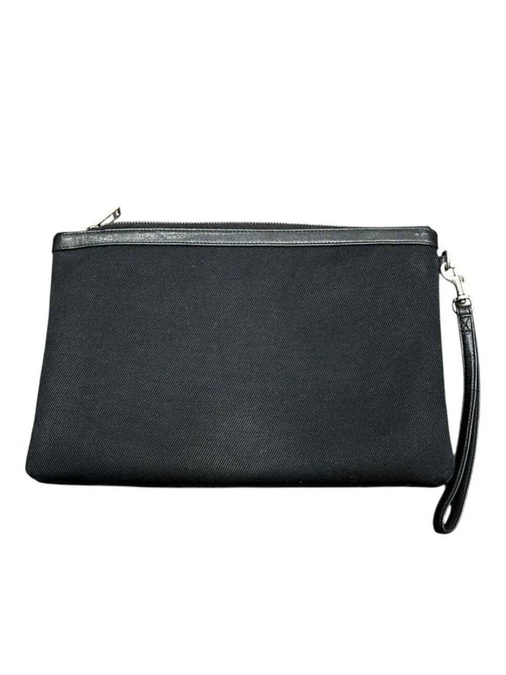 Saint Laurent Rive Gauche Clutch Canvas Leather